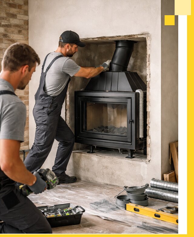 Установка каминных топок в Альметьевске: монтаж, подключение