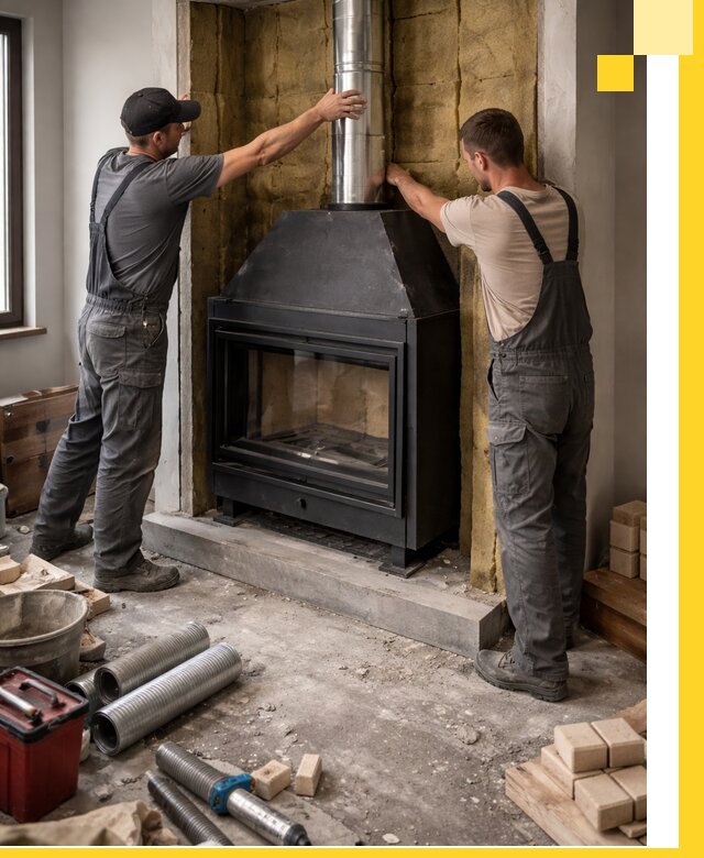 Изготовление и монтаж закрытых каминов в Альметьевске под ключ
