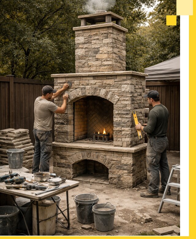 Проектирование и установка уличных каминов в Альметьевске