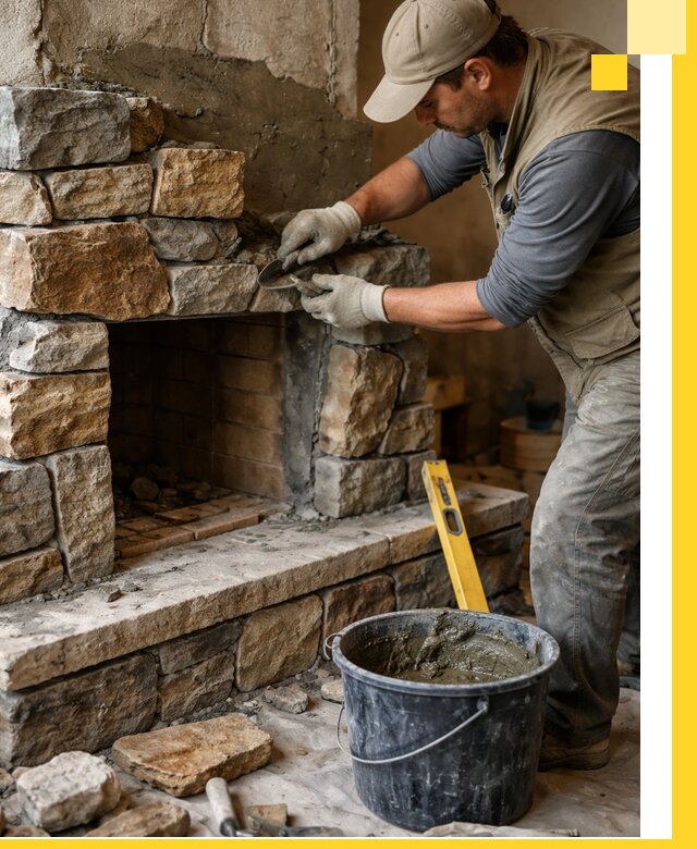 Изготовление и установка каменных каминов под ключ в Альметьевске