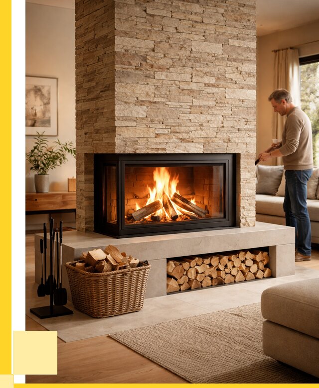 Дровяной камин под ключ в Альметьевске от 207600 р. | ЭриданЛьм