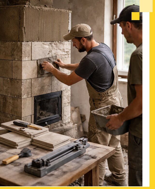 Профессиональная облицовка печей в Альметьевске: керамика и камень