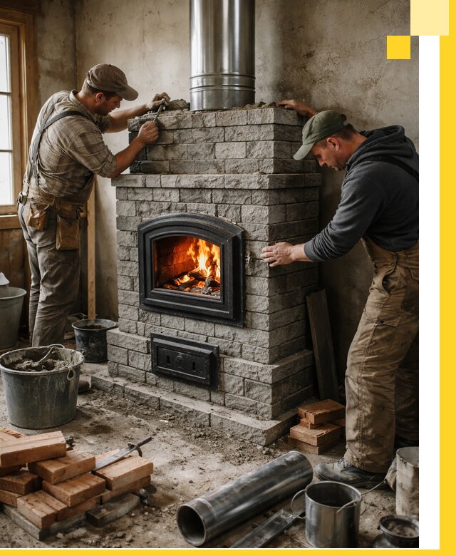 Производство, поставка и монтаж дровяных печей в Альметьевске