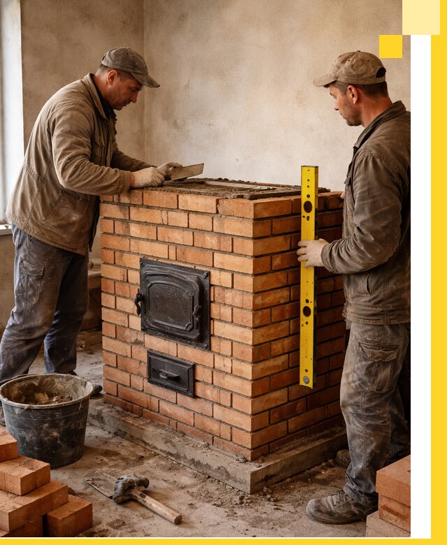 Отопительные печи под ключ в Альметьевске, установка и сборка