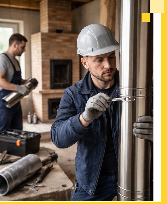 Профессиональный монтаж дымоходов для печей в Альметьевске