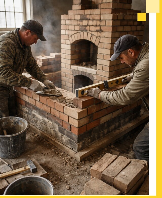 Изготовление и монтаж печей и каминов из кирпича в Альметьевске