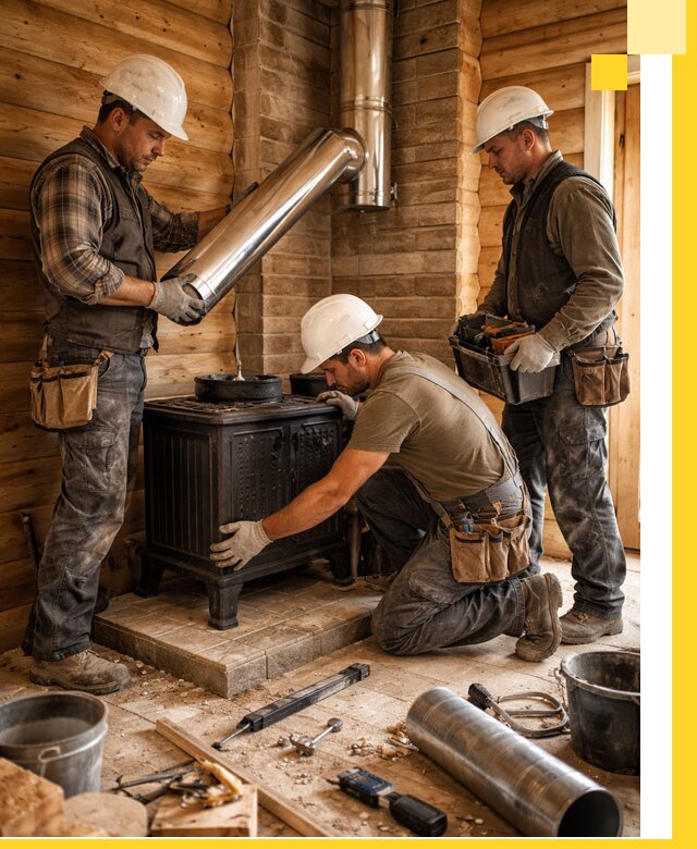Профессиональный монтаж банных печей и дымоходов в Альметьевске