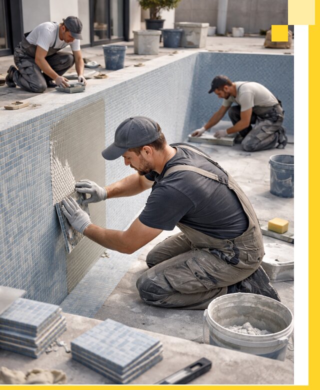 Облицовка бассейнов в Альметьевске плитка мозаика гидроизоляция