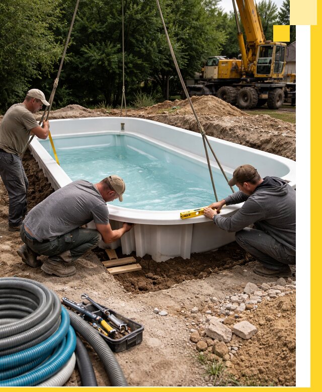 Установка и монтаж композитных бассейнов под ключ в Альметьевске