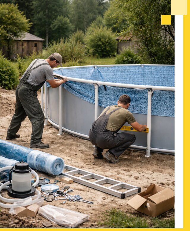 Установка и монтаж каркасных бассейнов в Альметьевске под ключ