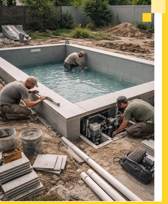 Строительство и монтаж бассейнов для дачи под ключ в Альметьевске