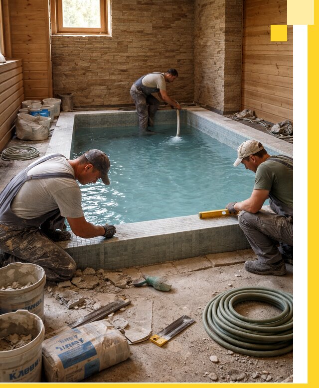 Проектирование и строительство бассейнов для бани в Альметьевске