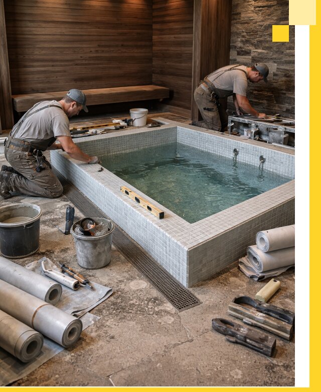 Установка и строительство бассейнов для сауны в Альметьевске