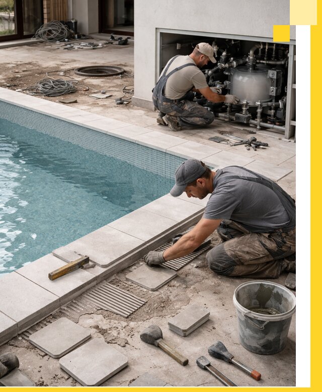 Строительство и монтаж бассейнов в коттедже в Альметьевске