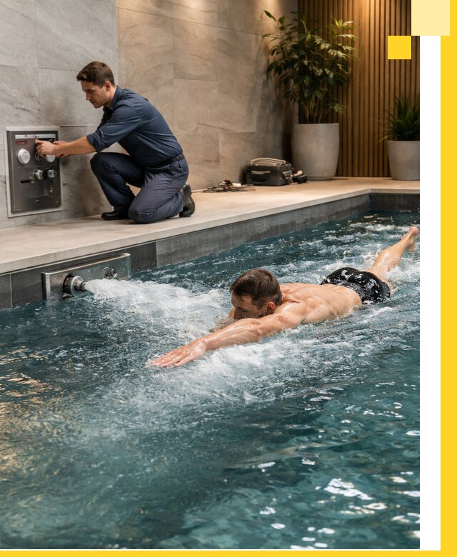 Проектирование и монтаж бассейнов с противотоком в Альметьевске