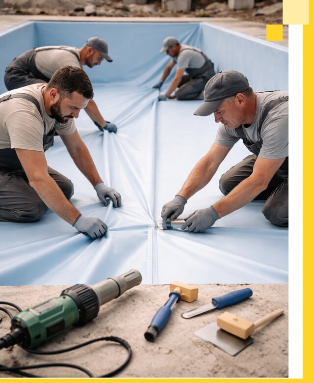 ПВХ пленка для бассейнов с монтажом и гарантией в Альметьевске