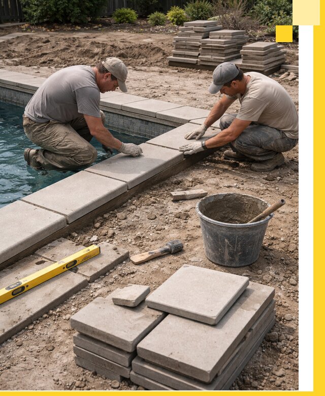 Установка и изготовление копингового камня для бассейнов в Альметьевске