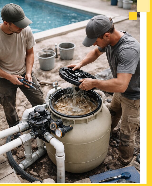 Установка и обслуживание песочных фильтров для бассейнов в Альметьевске