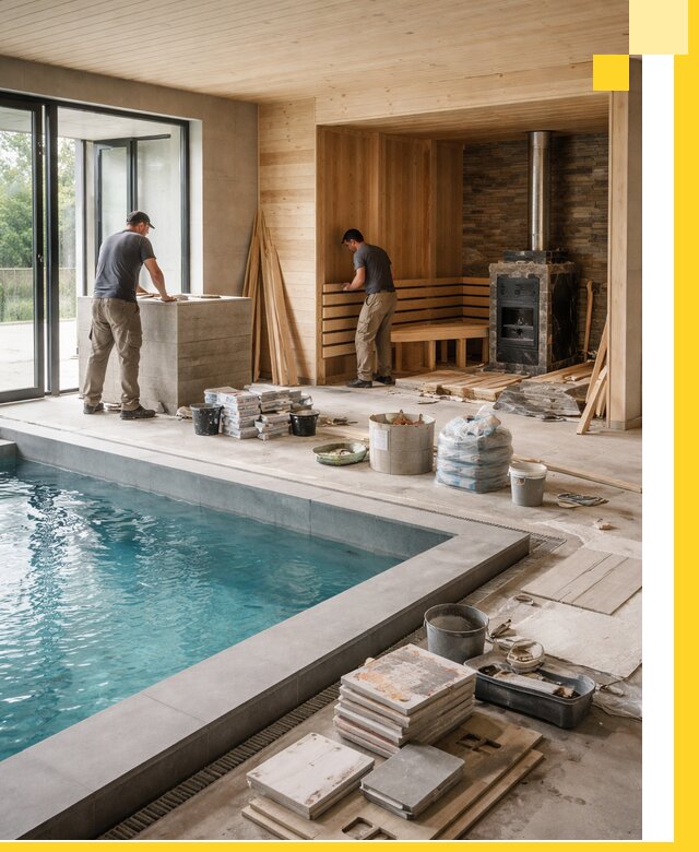 Проектирование и строительство бань с бассейном в Альметьевске