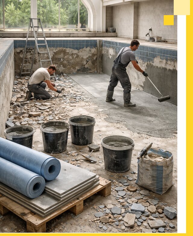 Реконструкция бассейнов в Альметьевске: ремонт, гидроизоляция