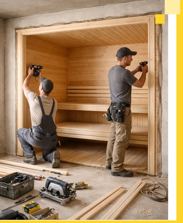 Монтаж саун под ключ в Альметьевске — проектирование и установка