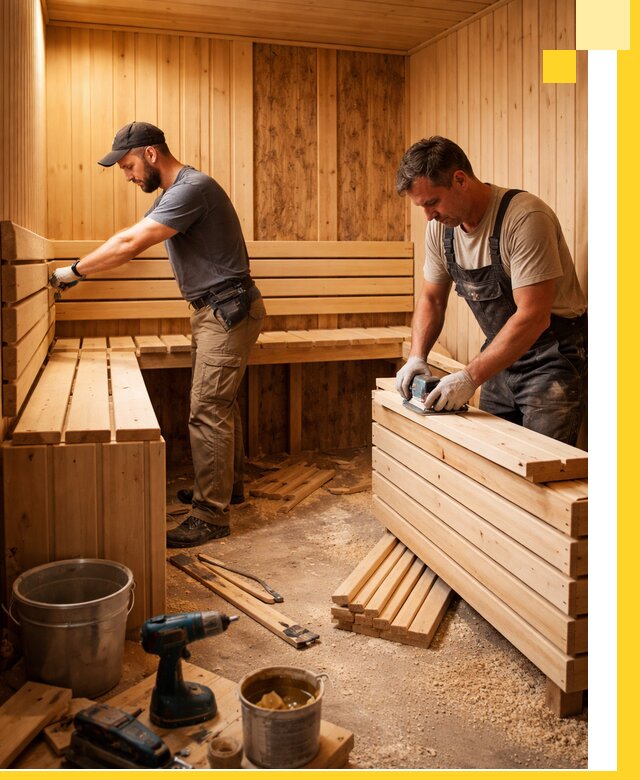 Профессиональный комплексный ремонт саун под ключ в Альметьевске
