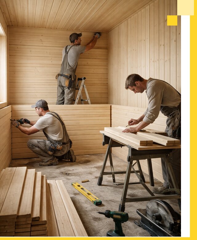 Обшивка саун в Альметьевске из натуральной древесины под ключ