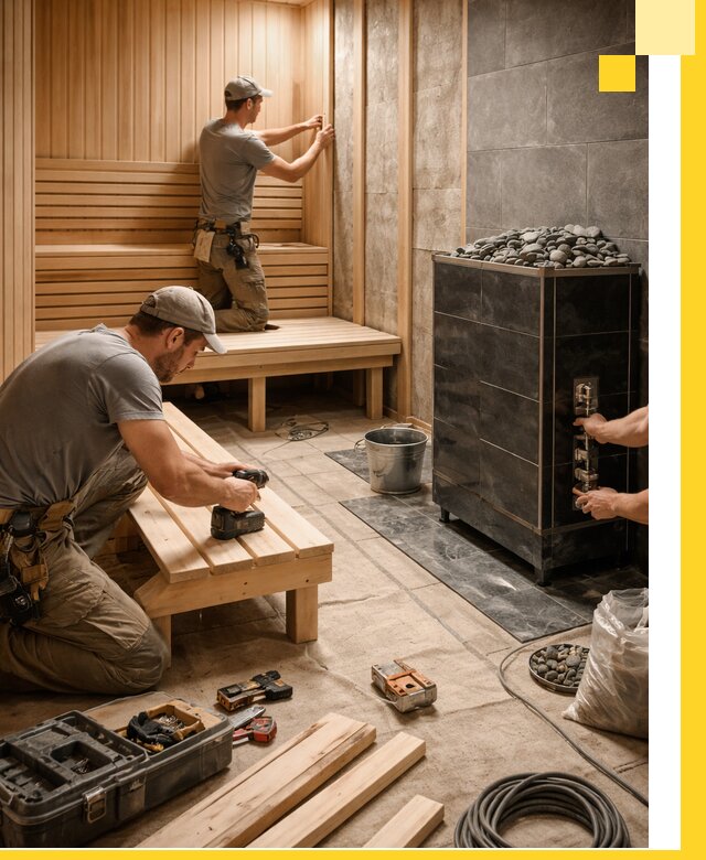 Дизайн и строительство интерьерных саун под ключ в Альметьевске