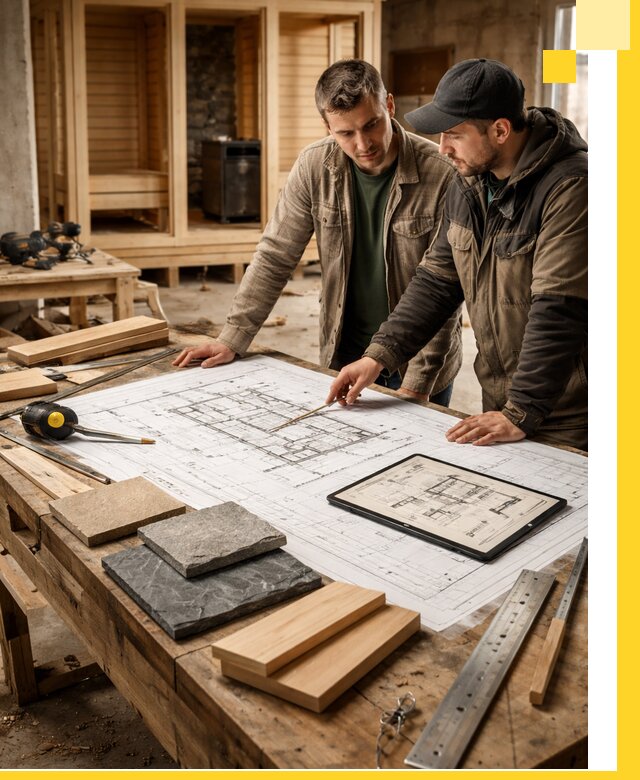 Проекты бань под ключ и планы строительства в Альметьевске