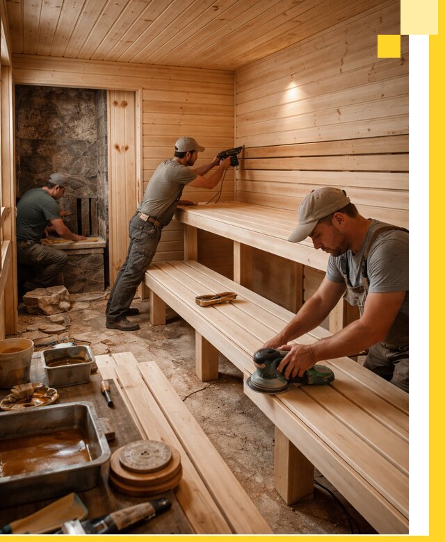 Профессиональная отделка бань в Альметьевске под ключ, с гарантией