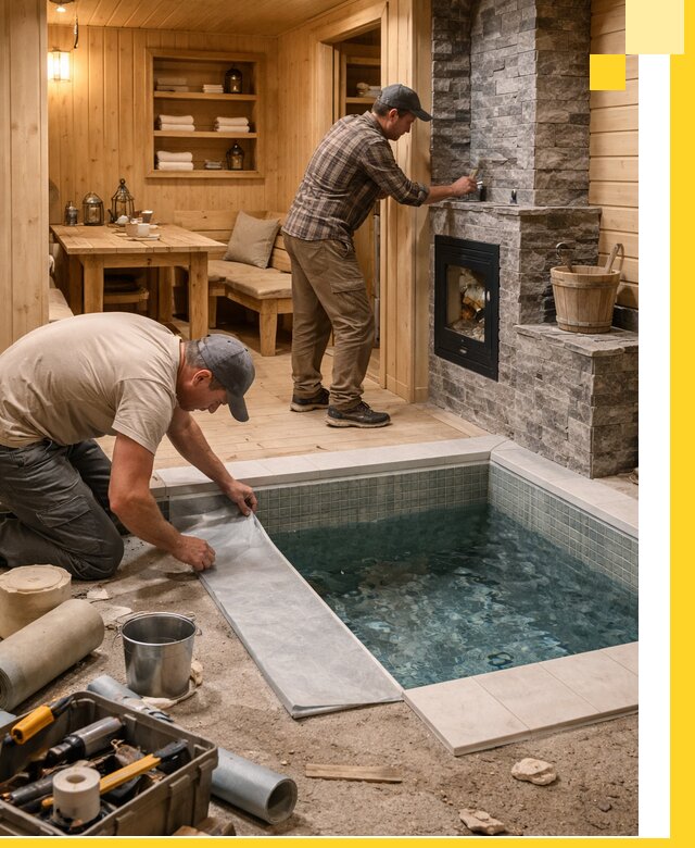 Строительство бань с комнатой отдыха под ключ в Альметьевске