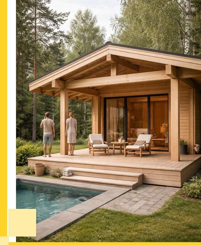 Бани с террасой под ключ в Альметьевске от 622800 р. | ЭриданЛьм