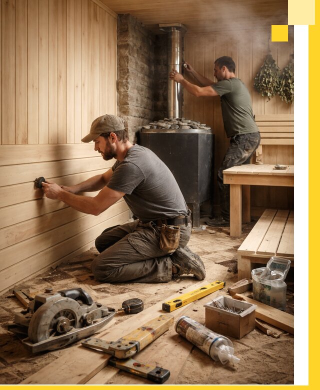 Полное строительство и оснащение парных под ключ в Альметьевске