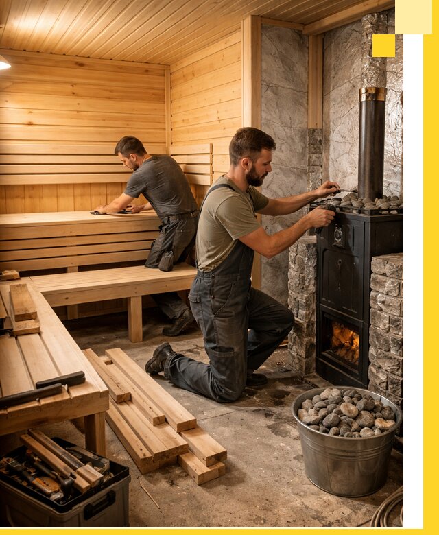 Дизайн и строительство интерьеров бань под ключ в Альметьевске