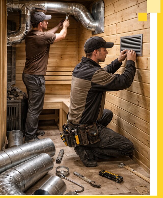 Проектирование и монтаж вентиляции бани в Альметьевске под ключ