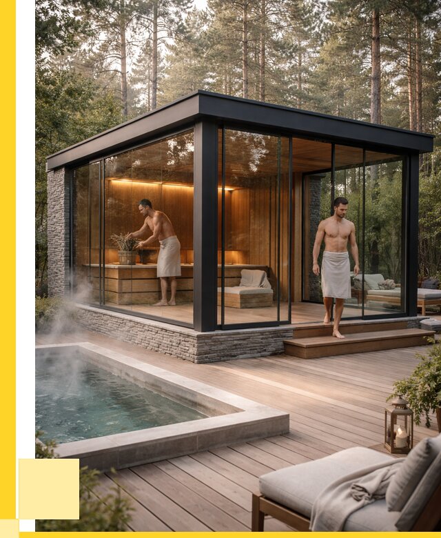 Стеклянные бани и двери в Альметьевске от 467100 р. | ЭриданЛьм