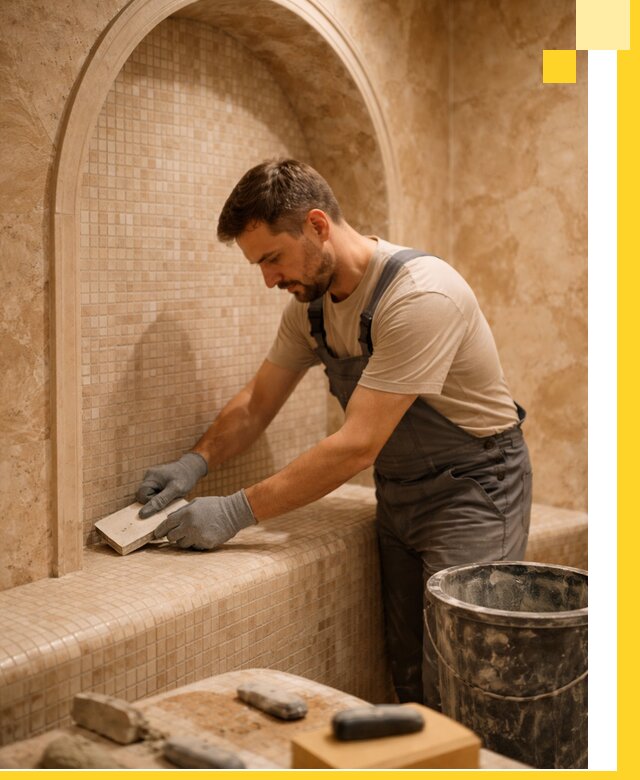 Профессиональная отделка хамамов с мозаикой под ключ в Альметьевске