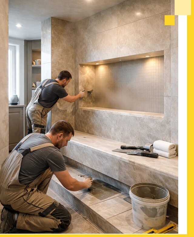 Профессиональное строительство хамама в квартире в Альметьевске