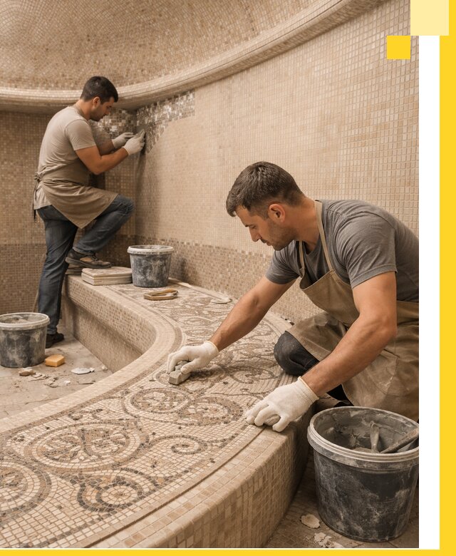 Плитка для хамама в Альметьевске, укладка, подбор и поставка